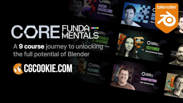 CG COOKIE | Core Fundamentals: 9 Essential Courses for Blender 4.2 (2024) PCREC [EN / EN Sub]